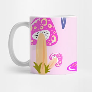 Beautiful Colored Mushrooms Kids Background Mug